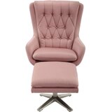 CARRYHOME počivalnik s podnožnikom, barve niklja, sivoroza tekstil | Shoptok.si