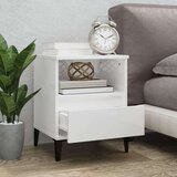  Nočne omarice 2 kosa visok sijaj bele 40x35x50 cm, (20672423) | Shoptok.si