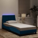  Okvir kreveta s LED-om bez madraca Hanko plavi 90 x 190 cm baršunasti | shoptok.hr