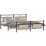 Metalni Kovinski posteljni okvir brez vzmetnice sonoma hrast 183x213 cm, (21829081) | Shoptok.si