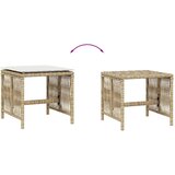  Vrtni stolci s jastucima 4 kom bež 41x41x36 cm od poliratana | shoptok.hr