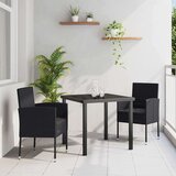  Vrtni set za objed s jastukom 3 pcs Crna poliratan | shoptok.hr