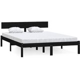  Okvir za krevet od masivne borovine crni 135x190 cm bračni | shoptok.hr