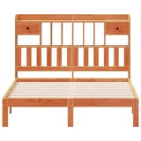 Knjižna postelja brez vzmetnice vošč. rjava 135x190 cm borovina, (21653653) | Shoptok.si