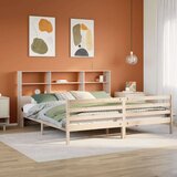 vidaXL Knjižna postelja brez vzmetnice 200x200 cm trdna borovina | Shoptok.si