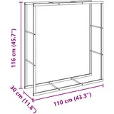  Stalak za drva crni 110x30x116 cm čelik | shoptok.hr