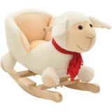vidaXL Gugalna žival ovčka z naslonjalom pliš 60x32x50 cm bela | Shoptok.si