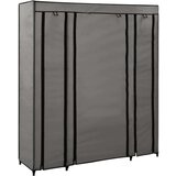 vidaXL garderobna omara s predelki in palicami siva 150x45x176cm blago | Shoptok.si
