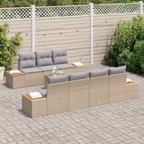  Sjedeća garnitura za vrt s pohranom 8 pcs Bež Poli ratan | shoptok.hr