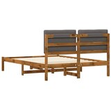  Krevetni okvir s tapiciranim uzglavljem Prirodna i svjetlosiva - Prirodna i svjetlosiva 120 x 200 cm | shoptok.hr