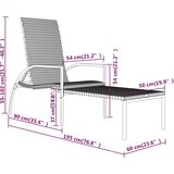  Ležaljke za sunčanje s osloncem za noge 2 kom PE ratan crne | shoptok.hr