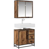  Set namještaja za kupaonicu 2 kom. Staro drvo 80 x 33 x 60 cm | shoptok.hr