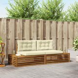  Set vanjskih sofa s jastukom Prirodna i krem 203,5 x 83 x 73 cm | shoptok.hr