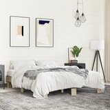 vidaXL Posteljni okvir sonoma hrast 150x200 cm inž. les in kovina Cene