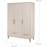 Roba Kremno bela/v naravni barvi otroška garderobna omara v hrastovem dekorju 138x200x55 cm Jil – | Shoptok.si