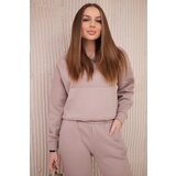 Kesi Insulated set with a sweatshirt tied at the bottom dark beige | Shoptok.si