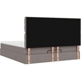 vidaXL Otomanski krevet s madracem i LED smeđesivi 160x200cm tkanine | shoptok.hr