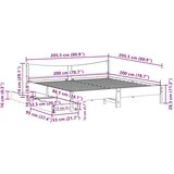 vidaXL Posteljni okvir s predali bel 200x200 cm trdna borovina, (21321747) | Shoptok.si