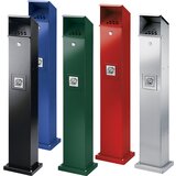 VAR Kombiniran pepelnik v stebriču, prostornina 5 l, ŠxVxG 180 x 1150 x 150 mm, encijan modre barve | Shoptok.si