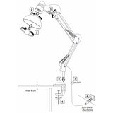  Stona lampa sa stezaljkom WORKER 1xE27/10W/230V bela | Eponuda.com
