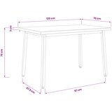  120 x 70 x 75 cm Čvrsto drvo akacije Tamno smeđa i crna | shoptok.hr
