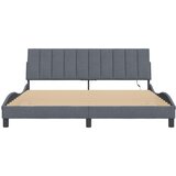 vidaXL Posteljni okvir z LED lučkami temno siv 180x200 cm žamet | Shoptok.si