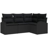  Sjedeća garnitura za vrt 4 kom. Crna poliratan 179 x 124 x 85 cm | Shoptok.si