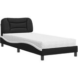 Krevet s madracem Hvar crno-bijeli 90 x 200 cm od umjetne kože | Eponuda.com