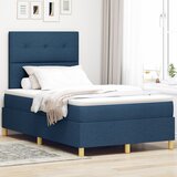 vidaXL Krevet s kutijom s madracem Plavi 120x200 cm Tkanina | shoptok.hr