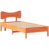 vidaXL Posteljni okvir brez vzmetnice voščeno rjav 90x190 cm borovina | Shoptok.si