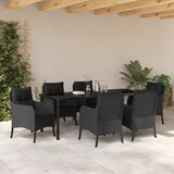  Vrtni set za objed 7 kom. Crna poliratan | shoptok.hr