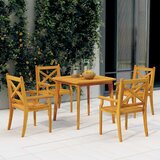  5-dijelni vrtni blagovaonski set od masivnog bagremovog drva Smeđa Dužina stola 85 cm | Shoptok.si