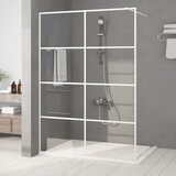 Furnova Pregrada za tuš bela 140x195 cm prozorno ESG steklo, (21918049) | Shoptok.si