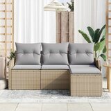  Sjedeća garnitura za vrt 4 kom. Bež poliratan 55 x 55 x 37 cm | shoptok.hr