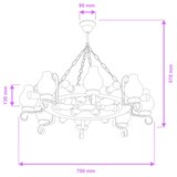  Brilagi - Luster na lancu TIMONA 8xE14/40W/230V prečnik 70 cm buk/orah | Eponuda.com