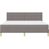  Okvir kreveta s madracem Sivo-smeđa 200 x 200 cm tkanina - Sivo-smeđa 200 x 200 cm | shoptok.hr