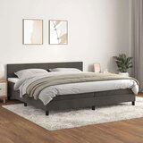  Box spring postelja z vzmetnico temno siva 200x200 cm žamet, (20724325) | Shoptok.si