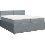  Krevet s oprugama i madracem svjetlosivi 200 x 200cm od tkanine | shoptok.hr