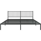 Metalni Kovinski posteljni okvir z vzglavjem črn 193x203 cm | Shoptok.si
