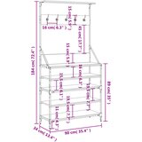  Stalak za odjeću i cipele boja hrasta 90x34x184 cm | shoptok.hr