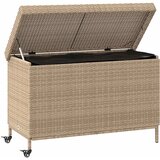  Vrtna kutija za pohranu s kotačima miješana bež 110x55x73 cm | shoptok.hr