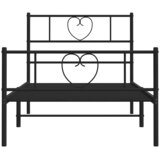  Metalni okvir kreveta uzglavlje i podnožje crni 100x190 cm | Eponuda.ba
