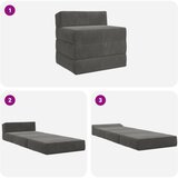 SOFA na razvlačenje Tamnosiva 200 x 70 x 15 cm Baršun | shoptok.hr
