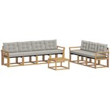 vidaXL Zunanja garnitura za sedenje 8 pcs Bela in svetlo siva, (5000282131) | Shoptok.si