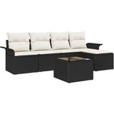 vidaXL 5-dijelni vrtni sofa set s jastučićima smeđi poli ratan | shoptok.hr