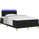 vidaXL Krevet s podnicom i madracem & LED Crna 120x200 cm Tkanina Cijene