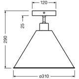 Osram stropna plafonjera pulp 1xE27/9W/230V prečnika 31 cm Slike
