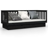  Dnevni ležaj crni 90 x 190 cm od masivne borovine | shoptok.hr