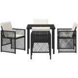  5-dijelni blagovaonski stol i stolice u vrtu s jastučićima Crno polyratan | shoptok.hr