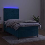  box spring s madracem LED tamnoplavi 100x200 cm baršun | shoptok.hr